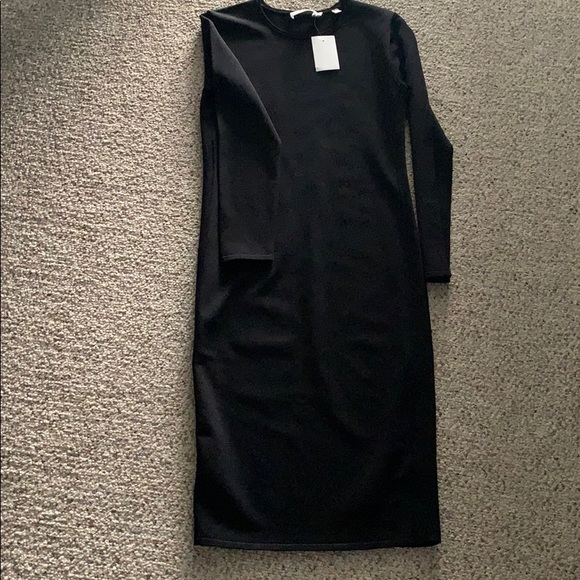 NWT VINCE black stretchy midi bodycon knit dress - Picture 6 of 7